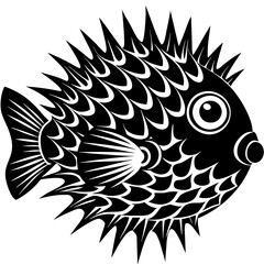 Porcupine Fish Silhouette Vector Art