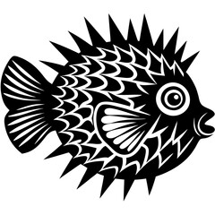Porcupine Fish Silhouette Vector Art