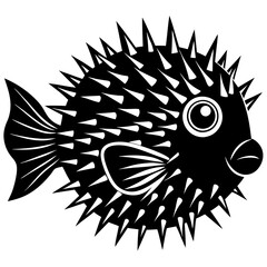 Porcupine Fish Silhouette Vector Art
