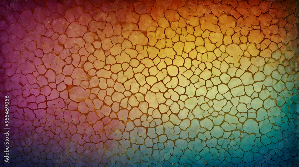 Poster rainbow stone mosaic: a vibrant and textured background featuring a colorful stone mosaic, perfect f