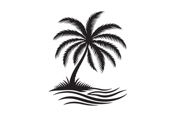 Palm tree silhouette vector illustration style
