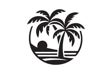 Palm tree silhouette vector illustration style