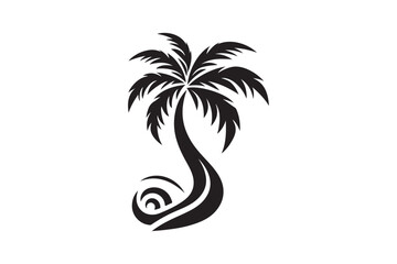 Palm tree silhouette vector illustration style