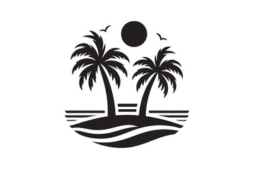 Palm tree silhouette vector illustration style