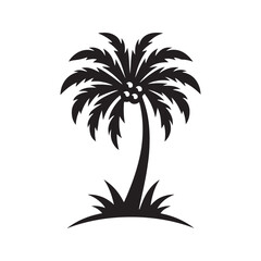 Palm tree silhouette vector illustration style