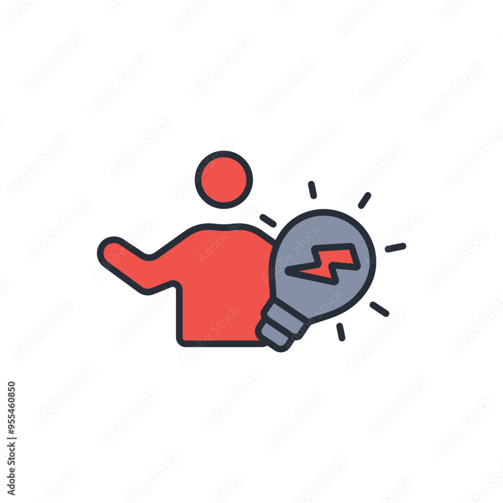Poster brainstorming icon. vector.editable stroke.linear style sign for use web design,logo.symbol illustra
