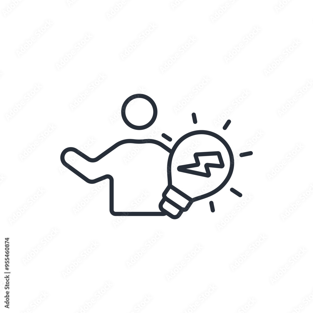 Poster brainstorming icon. vector.editable stroke.linear style sign for use web design,logo.symbol illustra