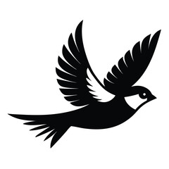 Obraz premium A Flying sparrow vector art illustration, isolated white background 