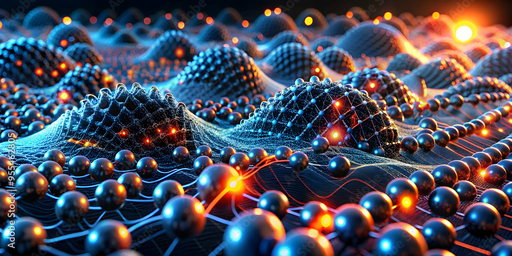 Poster quantum network: a visually stunning representation of interconnected nodes, symbolizing the power a