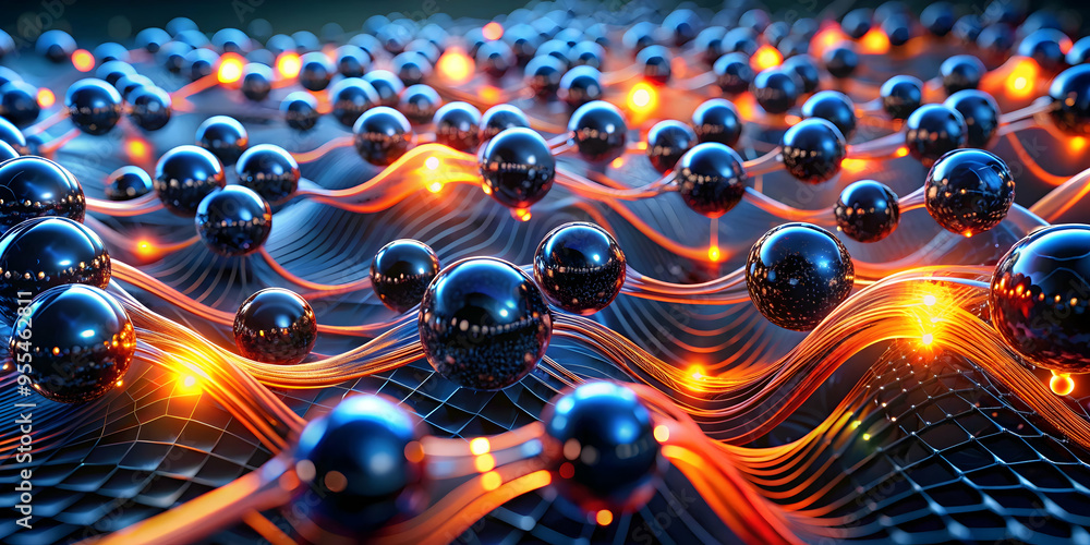 Poster quantum network: a visually stunning representation of interconnected nodes, symbolizing the power a