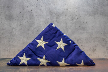 American Flag folded into a triangle