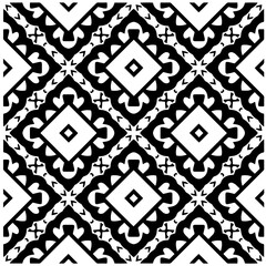 Vector monochrome pattern, Abstract texture for fabric print, card, table cloth, furniture, banner, cover, invitation, decoration, wrapping.Seamless repeating pattern.Black and white color.