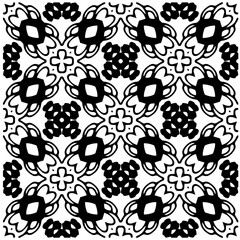 Vector monochrome pattern, Abstract texture for fabric print, card, table cloth, furniture, banner, cover, invitation, decoration, wrapping.Seamless repeating pattern.Black and white color.