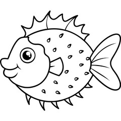 Porcupine Fish Vector Art