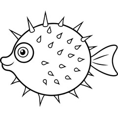Porcupine Fish Vector Art