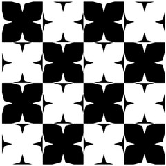 Vector monochrome pattern, Abstract texture for fabric print, card, table cloth, furniture, banner, cover, invitation, decoration, wrapping.Seamless repeating pattern.Black and white color.