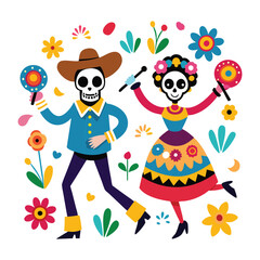 Naklejka premium Day of the Dead themes vector illustration