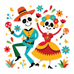 Naklejka premium Day of the Dead themes vector illustration