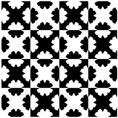 Vector monochrome pattern, Abstract texture for fabric print, card, table cloth, furniture, banner, cover, invitation, decoration, wrapping.Seamless repeating pattern.Black and white color.