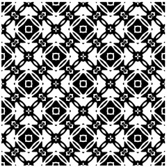 Vector monochrome pattern, Abstract texture for fabric print, card, table cloth, furniture, banner, cover, invitation, decoration, wrapping.Seamless repeating pattern.Black and white color.
