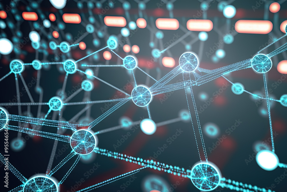 Poster Abstract connection concept with complex technology structure of connected data