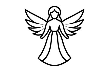 Christmas Angel icon line art simple vector on a white background