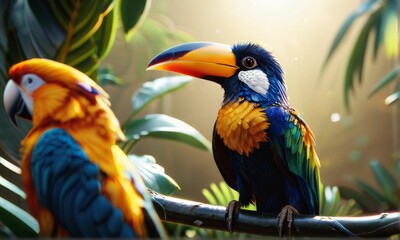 Fototapeta premium Majestic Crested Tropical Bird
