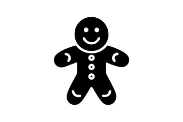 
Christmas  Gingerbread Man line art   icon on white background