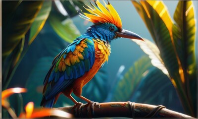 Obraz premium Majestic Crested Tropical Bird