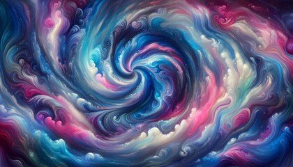 Surreal mindscape featuring swirling colors in a cosmic backdrop, evoking a sense of abstract thought and dream-like exploration.