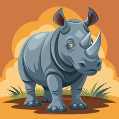 Rhino cartoon vector illustration style