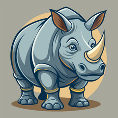 Rhino cartoon vector illustration style