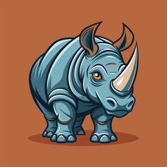 Rhino cartoon vector illustration style