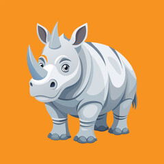 Rhino cartoon vector illustration style