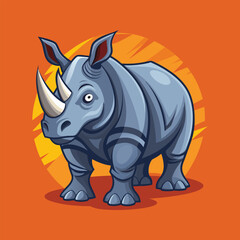 Rhino cartoon vector illustration style