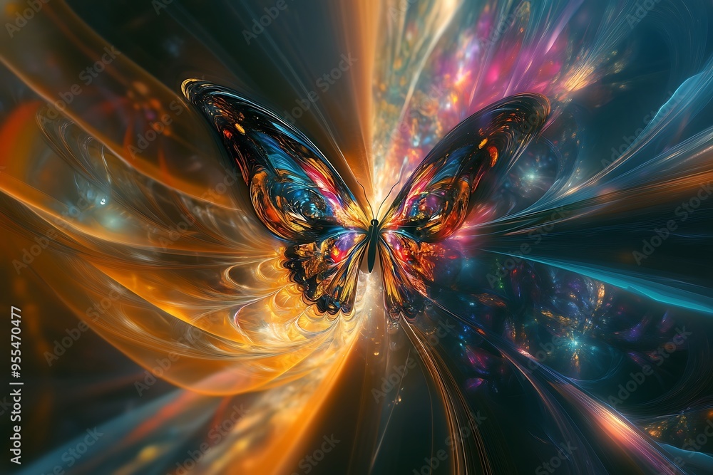 Wall mural abstract background with butterfly