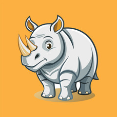 Rhino cartoon vector illustration style
