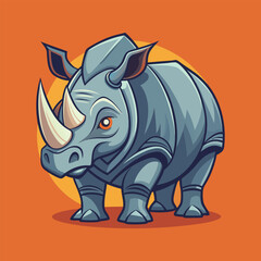Rhino cartoon vector illustration style