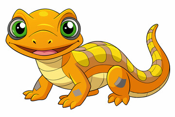Vector Art Cute Lizard Illustration on White Background