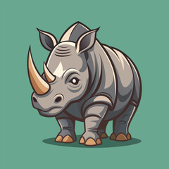 Rhino cartoon vector illustration style