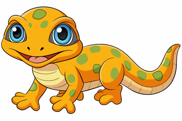 Vector Art Cute Lizard Illustration on White Background