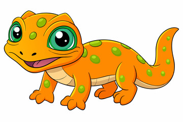 Vector Art Cute Lizard Illustration on White Background