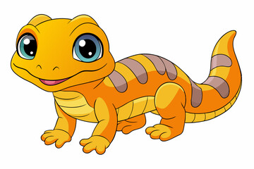 Vector Art Cute Lizard Illustration on White Background