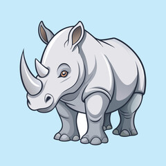 Rhino cartoon vector illustration style