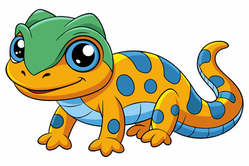 Vector Art Cute Lizard Illustration on White Background