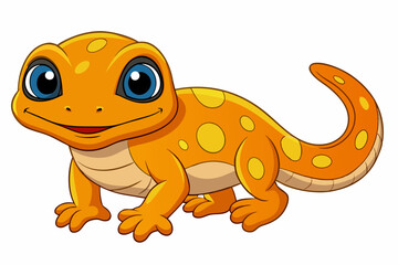 Vector Art Cute Lizard Illustration on White Background