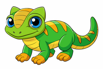 Vector Art Cute Lizard Illustration on White Background