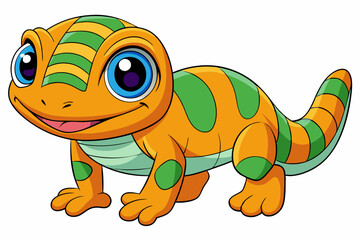 Vector Art Cute Lizard Illustration on White Background