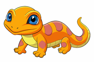 Vector Art Cute Lizard Illustration on White Background