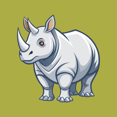 Rhino cartoon vector illustration style